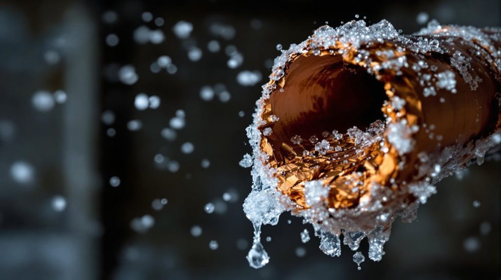 frozen water expands pipes