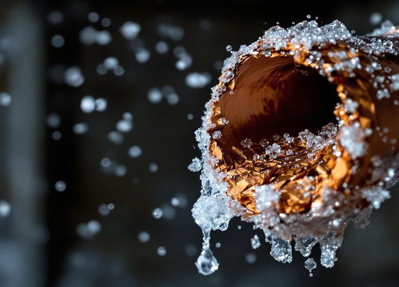 frozen water expands pipes